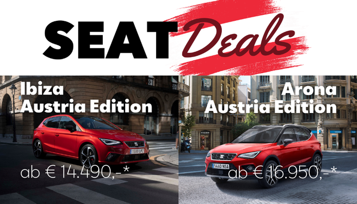 Unsere SEAT Aktionsmodelle - der SEAT Ibiza und SEAT Arona im urbanen Raum